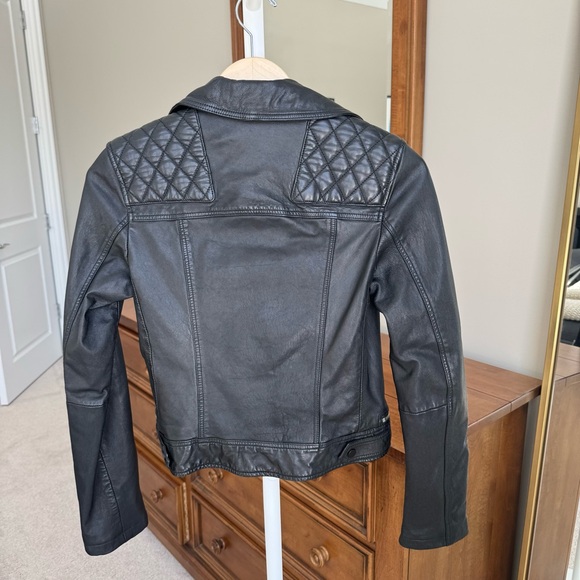 NWOT! All Saints Cargo Leather Biker Jacket - Picture 12 of 14